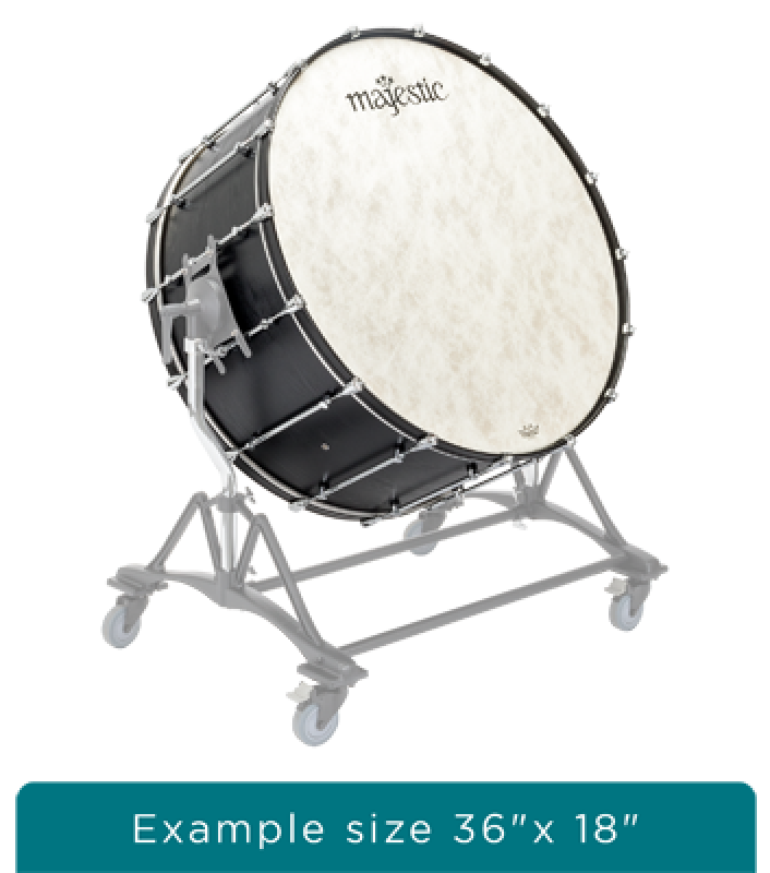 MAJESTIC Große Konzerttrommel, Concert Black Series, 32" x 22", ohne S