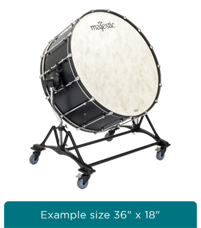 MAJESTIC Große Konzerttrommel, Concert Black Series, 40" x 22", Stände