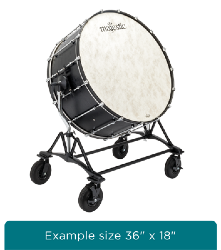 MAJESTIC Große Konzerttrommel, Concert Black Series, 40"x22", Feldstän