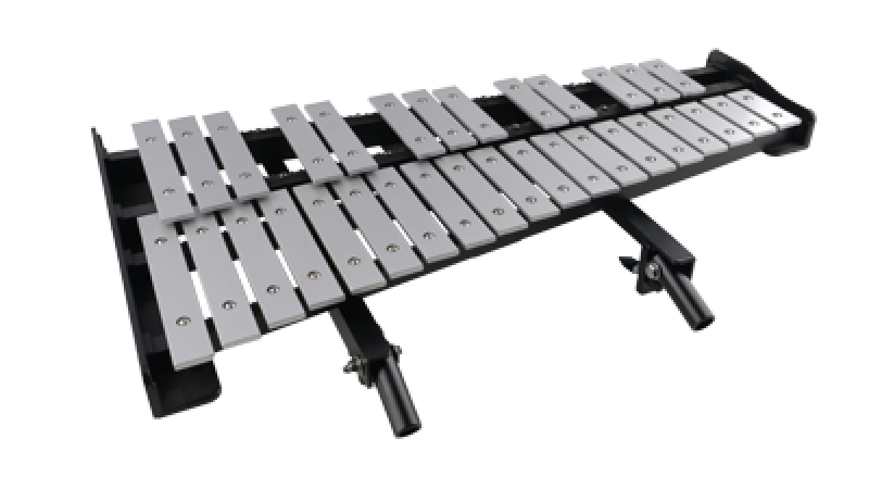 MAJESTIC Marsch-Glockenspiel, 2.5 Oktaven F2-C5, Stahl, Tragegestell