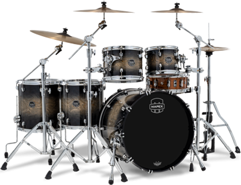 MAPEX Shellset, Saturn VI, Stage+, Black Ink Burst #XG