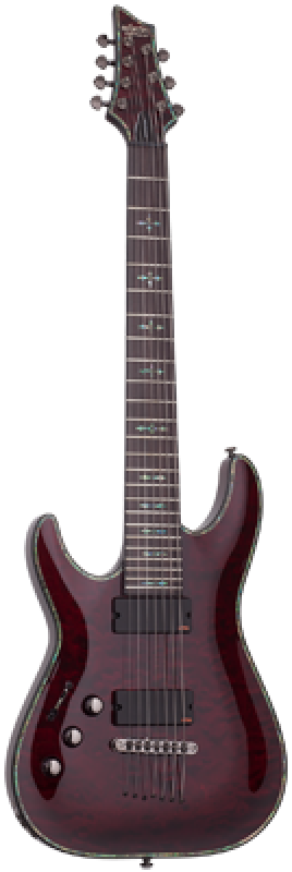SCHECTER E-Gitarre, Hellraiser C-7, Black Cherry, Linkshänder