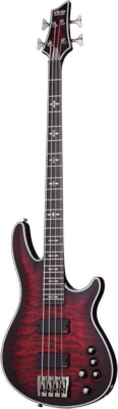 SCHECTER Bassgitarre, Hellraiser Extreme-4, Crimson Red Burst Satin