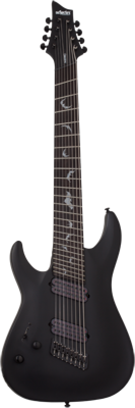 SCHECTER E-Gitarre, Damien 8, MultiScale, Satin Black, Linkshänder
