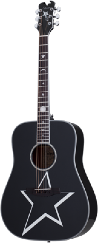 SCHECTER Westerngitarre, Robert Smith RS-1000 Busker, Gloss Black