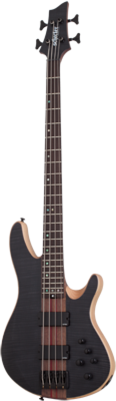SCHECTER Bassgitarre, Charles Berthoud CB-4, See-Thru Black Satin