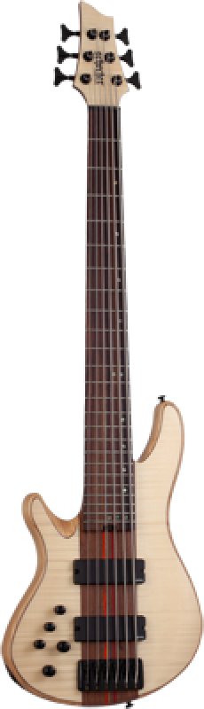 SCHECTER Bassgitarre, Charles Berthoud CB-6, Natural Satin, Linkshände