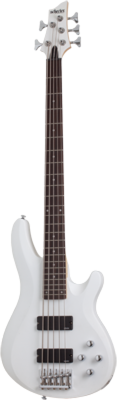 SCHECTER Bassgitarre, C-5 Deluxe, Satin White
