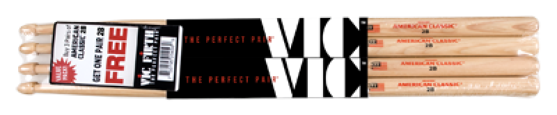 VIC FIRTH Value Pack, 3 Paar 2B, 1 Paar 2B gratis
