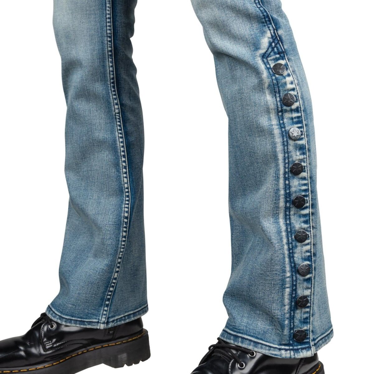 WORNSTAR Herren Essentials Collection Hellraiser Side Button Jeans - Classic Blue 34