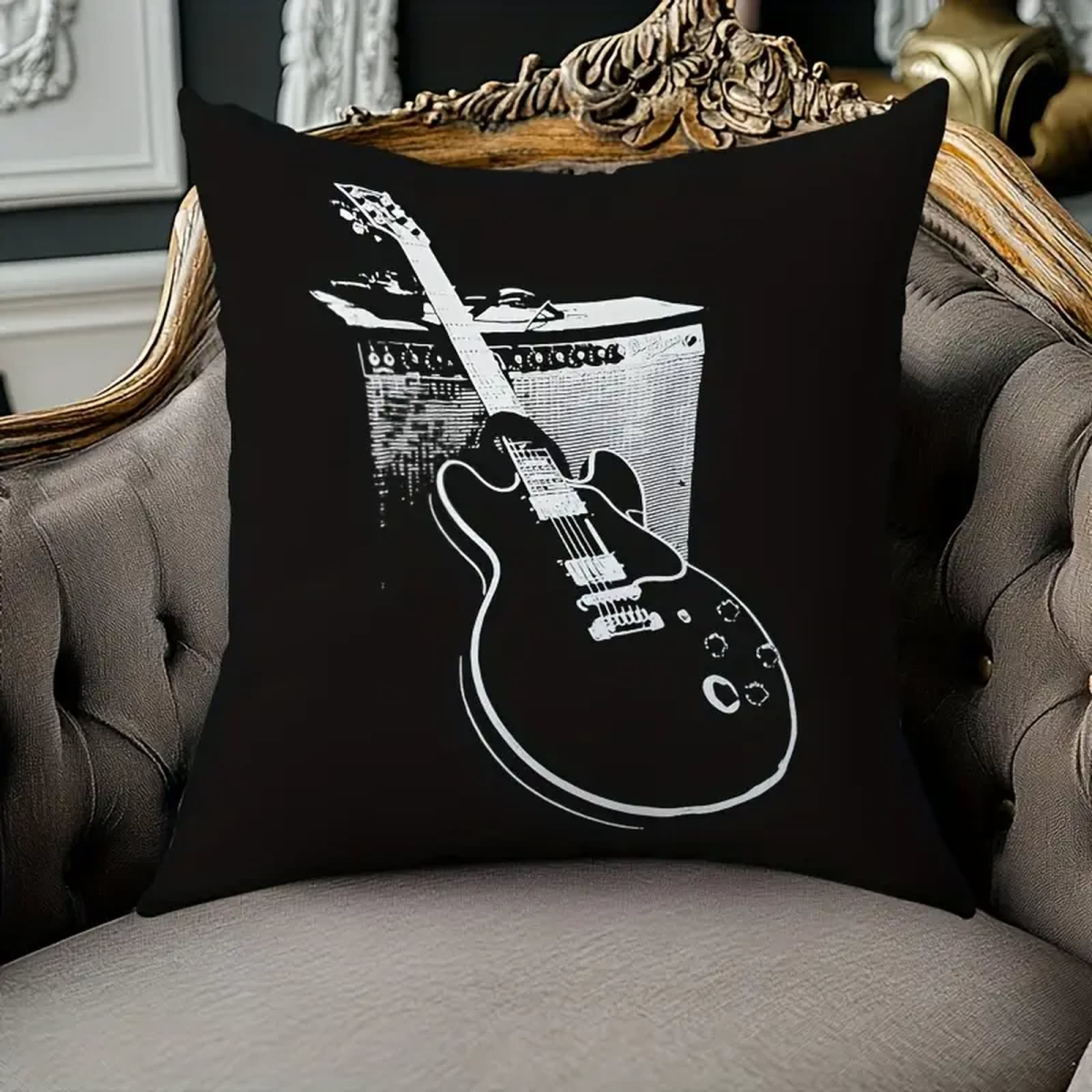 ROCK-HUS Kissenbezug Gitarre und Amp 45x45cm