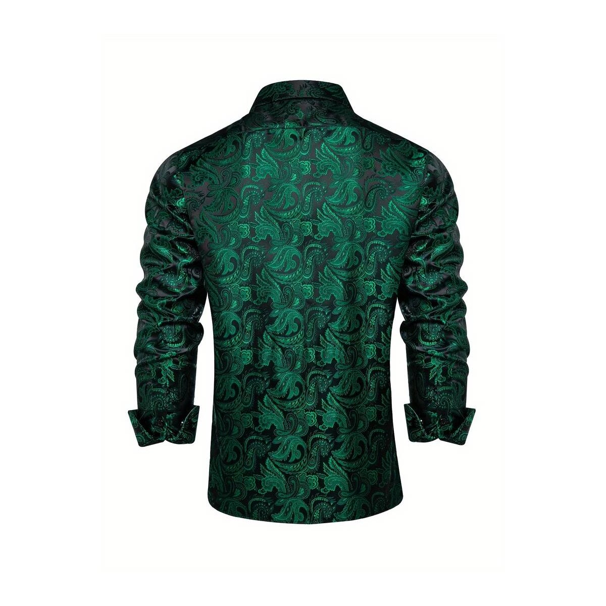 ROCK-HUS Hemd Brokat Style Schwarz-Grün dunkel 3XL