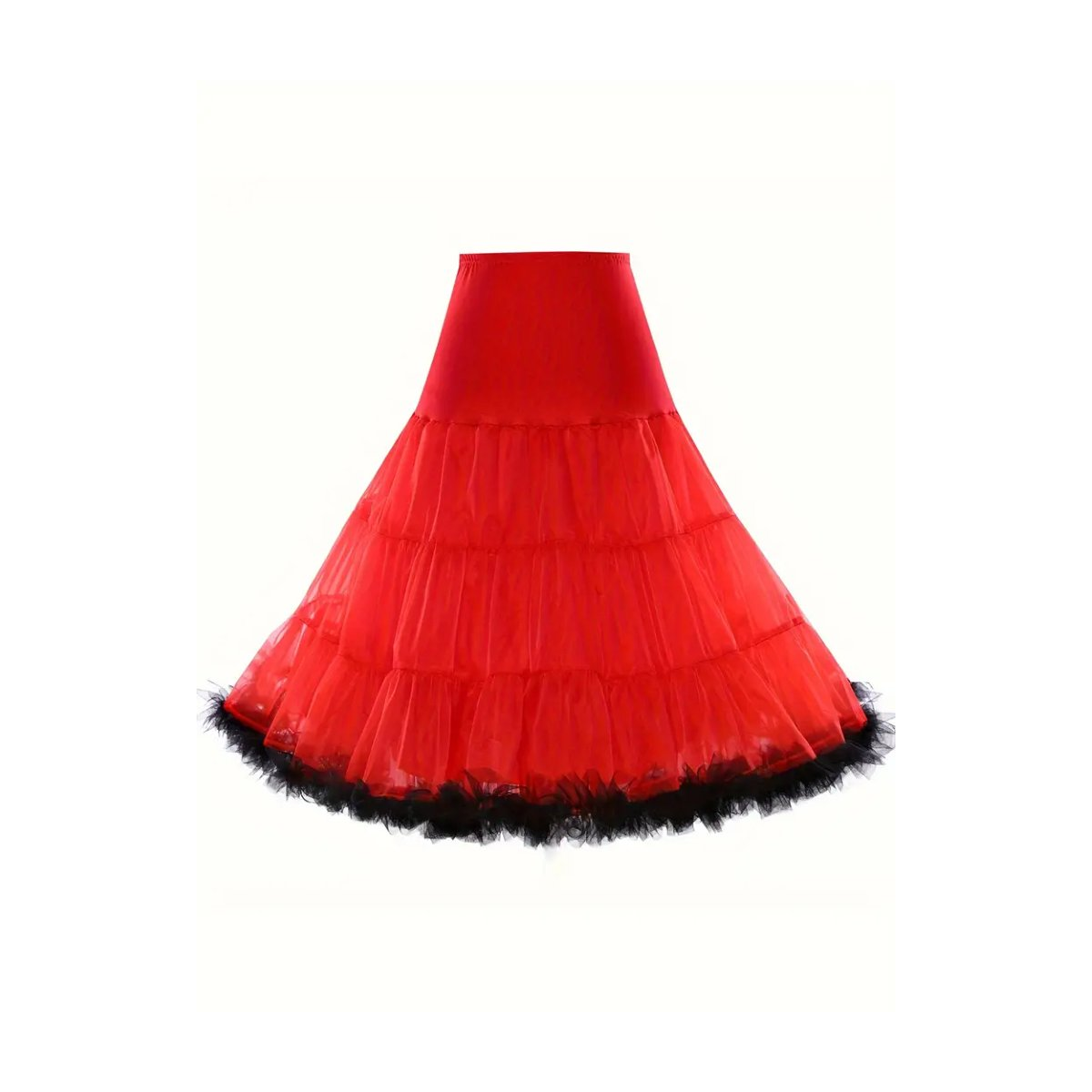 ROCK-HUS Petticoat hohe Taille versch. Farben Rot M