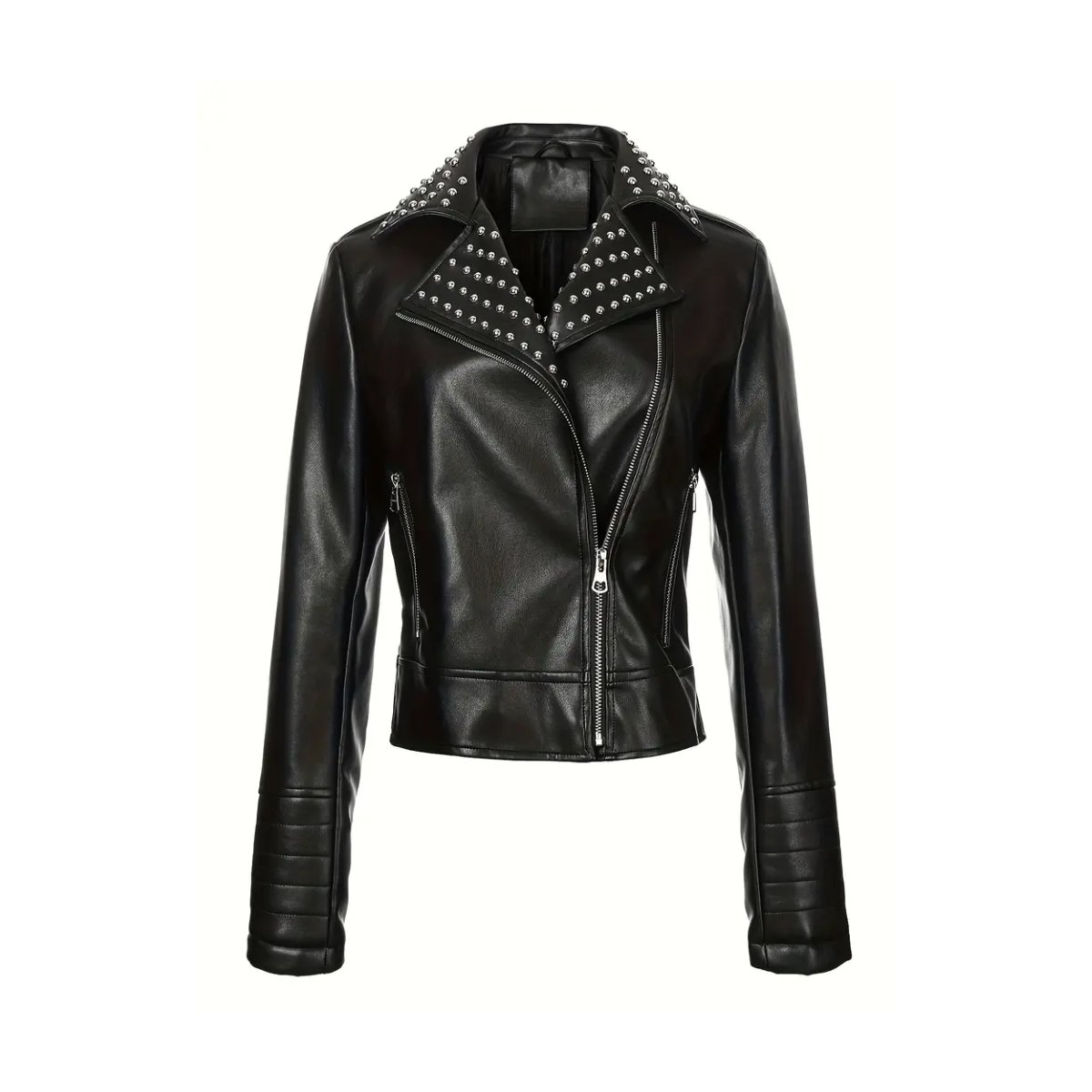 ROCK-HUS Biker-Style Jacke Damen mit Nietenkragen XL