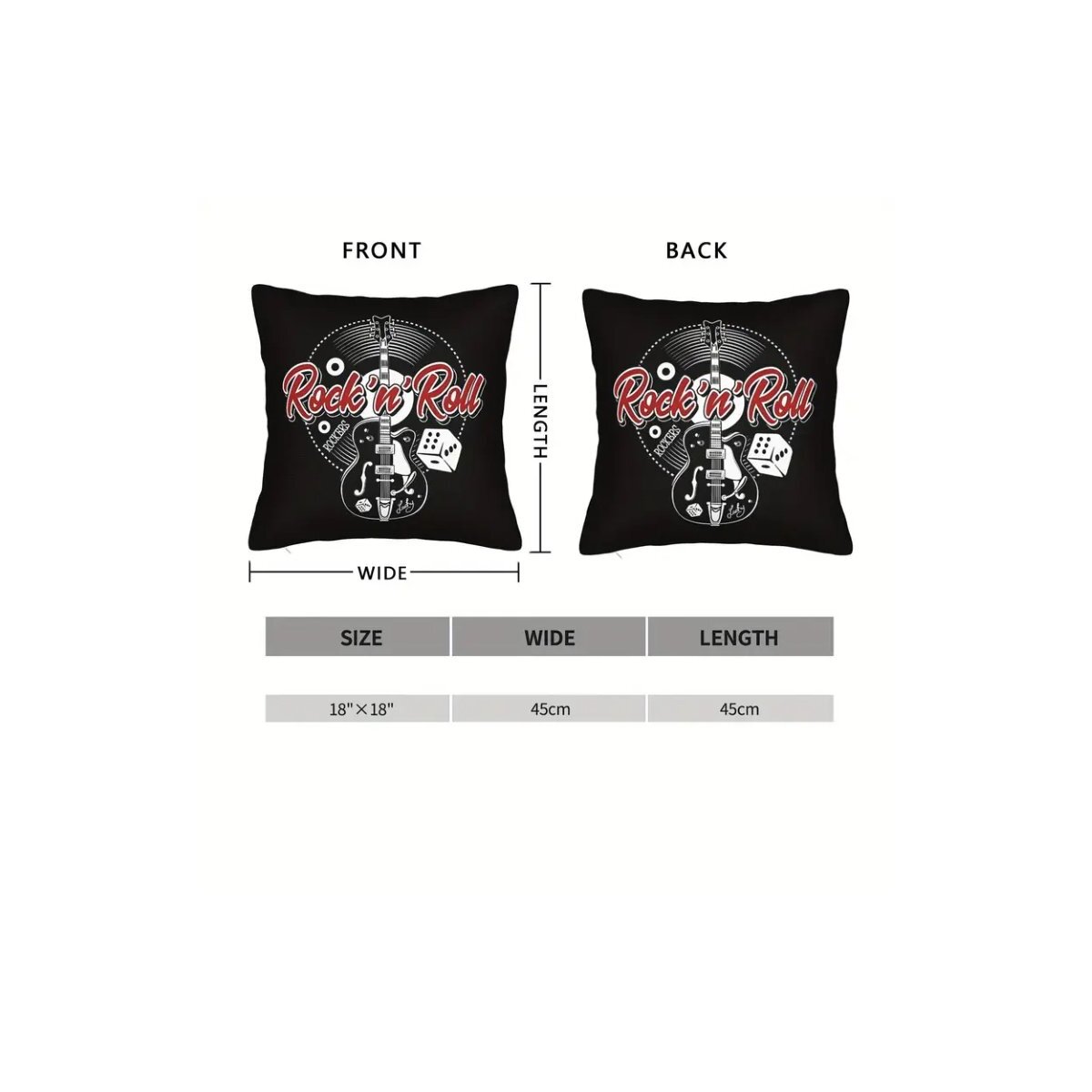 ROCK-HUS Kissenbezug Rock´n Roll Rockers 45,72 x45,72