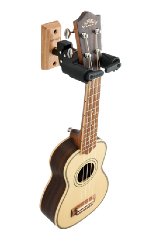 HERCULES Gitarrenwandhalter, AGS Plus, kurz, Holzsockel, natur