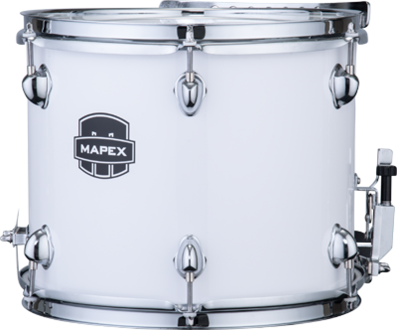 MAPEX Marching Snare Drum, Contender Series, 12"x10", Gloss White, Tra