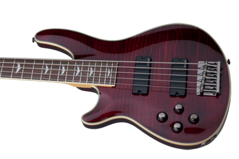 SCHECTER Bassgitarre, Omen Extreme-5, Black Cherry, Linkshänder