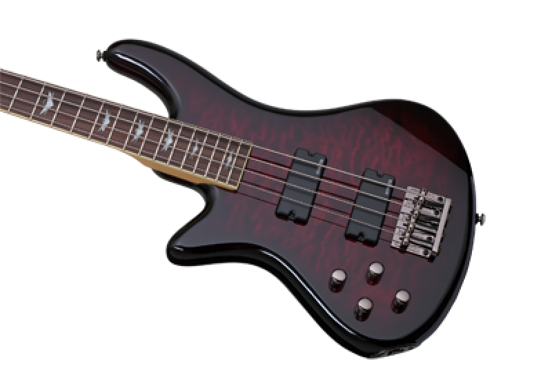 SCHECTER Bassgitarre, Stiletto Extreme-4, Black Cherry, Linkshänder