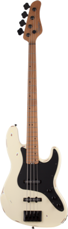 SCHECTER Bassgitarre, J-4 Sixx Relic, Ivory