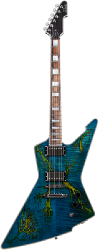 SCHECTER E-Gitarre, E-1 Electro Resin, Transparent Blue