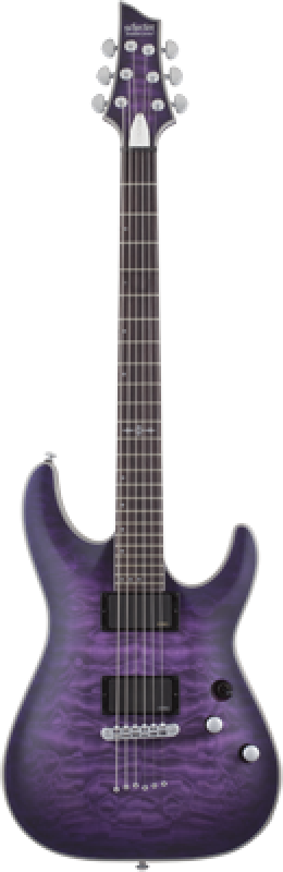 SCHECTER E-Gitarre, C-1 Platinum, Satin Purple Burst