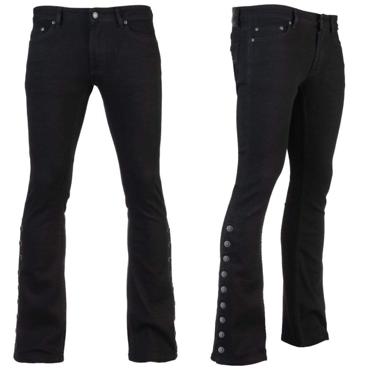WORNSTAR Herren Essentials Collection Hellraiser Side Button Jeans - schwarz 27