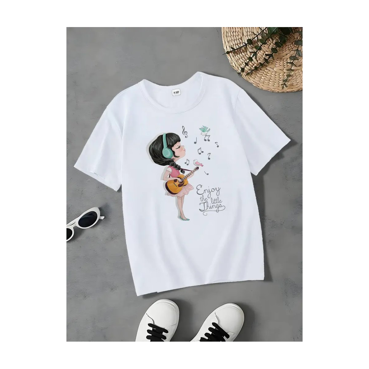 ROCK-HUS T-Shirt Enjoy the little Things - Mädchen mit Gitarre