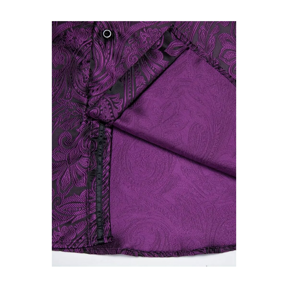 ROCK-HUS Hemd Lila-Schwarz Brokat-Art