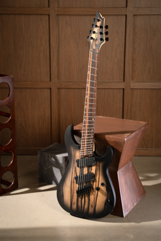 CORT E-Gitarre, KX507MS Pale Moon Ebody, Natural Black Burst, 7-Saiter