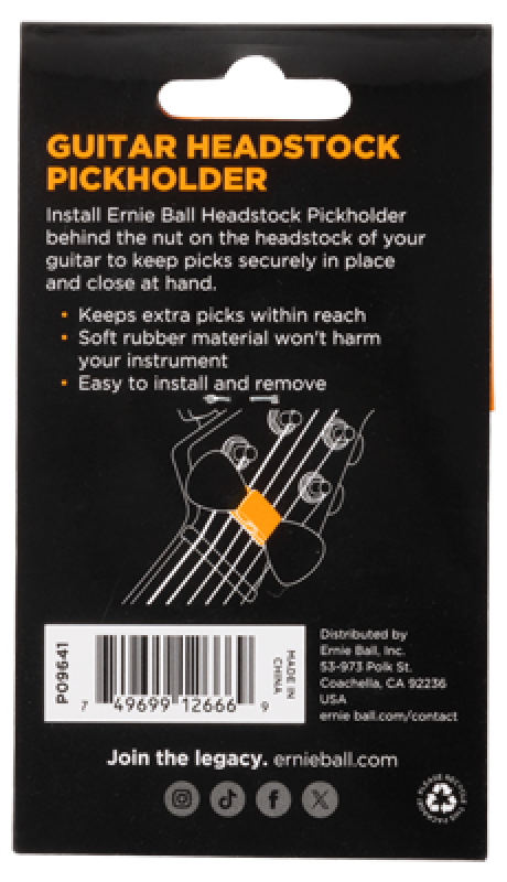 ERNIE BALL Zubehör, Pickholder, Gitarren-Kopfplatte