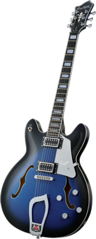 HAGSTROM E-Gitarre, Super Viking, Dark Baltic Sea Flame