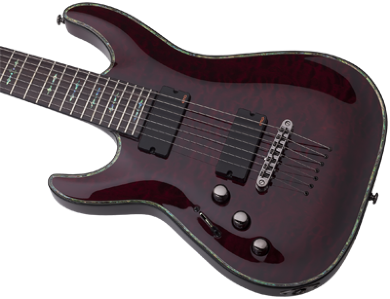 SCHECTER E-Gitarre, Hellraiser C-7, Black Cherry, Linkshänder