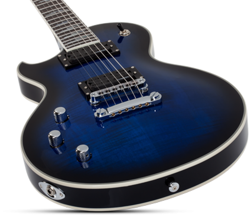 SCHECTER E-Gitarre, Solo-II Supreme, See Thru Blue Burst, Linkshänder