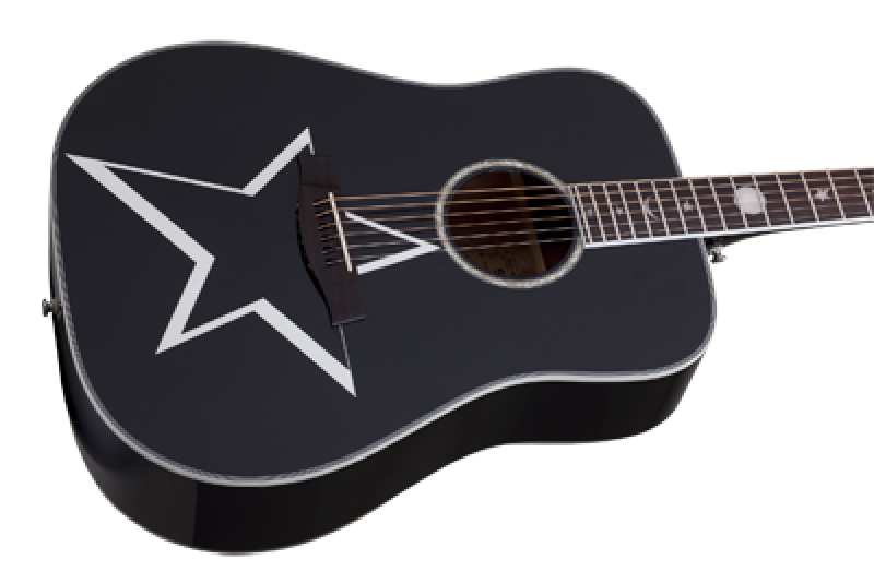 SCHECTER Westerngitarre, Robert Smith RS-1000 Busker, Gloss Black