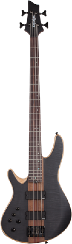 SCHECTER Bassgitarre, Charles Berthoud CB-4, See-Thru Black Satin, Lin