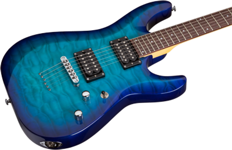 SCHECTER E-Gitarre, C-6 Plus, Ocean Blue Burst
