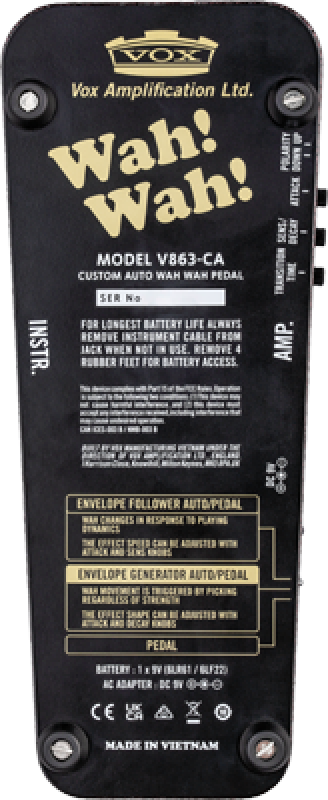 VOX Effektpedal, V863 Automatic, Wah-Wah