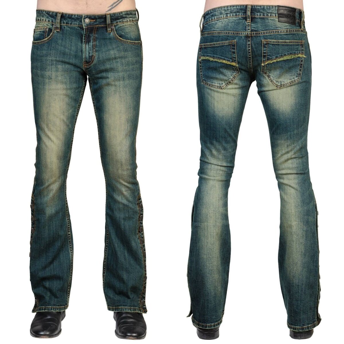 WORNSTAR Herren Essentials Collection Hellraiser Side Button Jeans - Vintage Blue