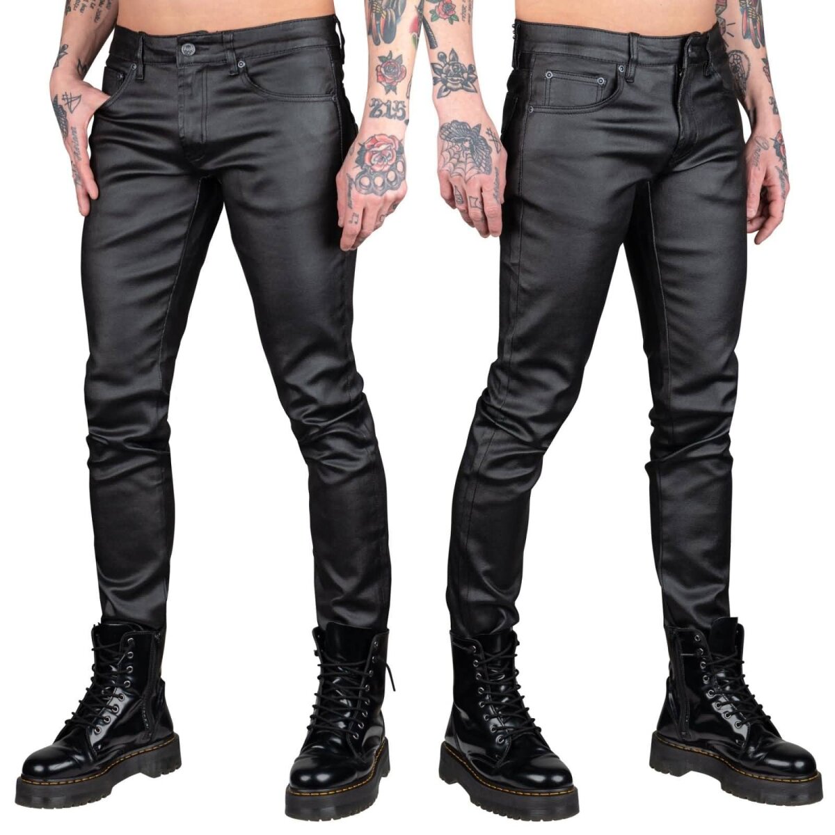 WORNSTAR Herren All Access Collection Rampager Waxed Denim Jeans schwarz