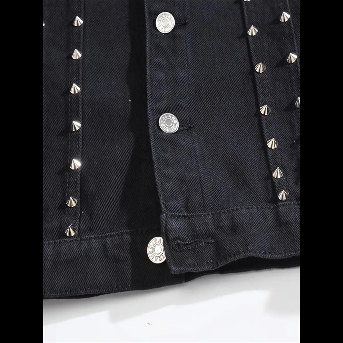 ROCK-HUS Weste Jeans Nieten Schwarz