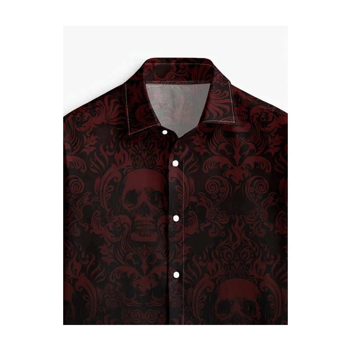 ROCK-HUS Hemd Fading Skulls S Rot