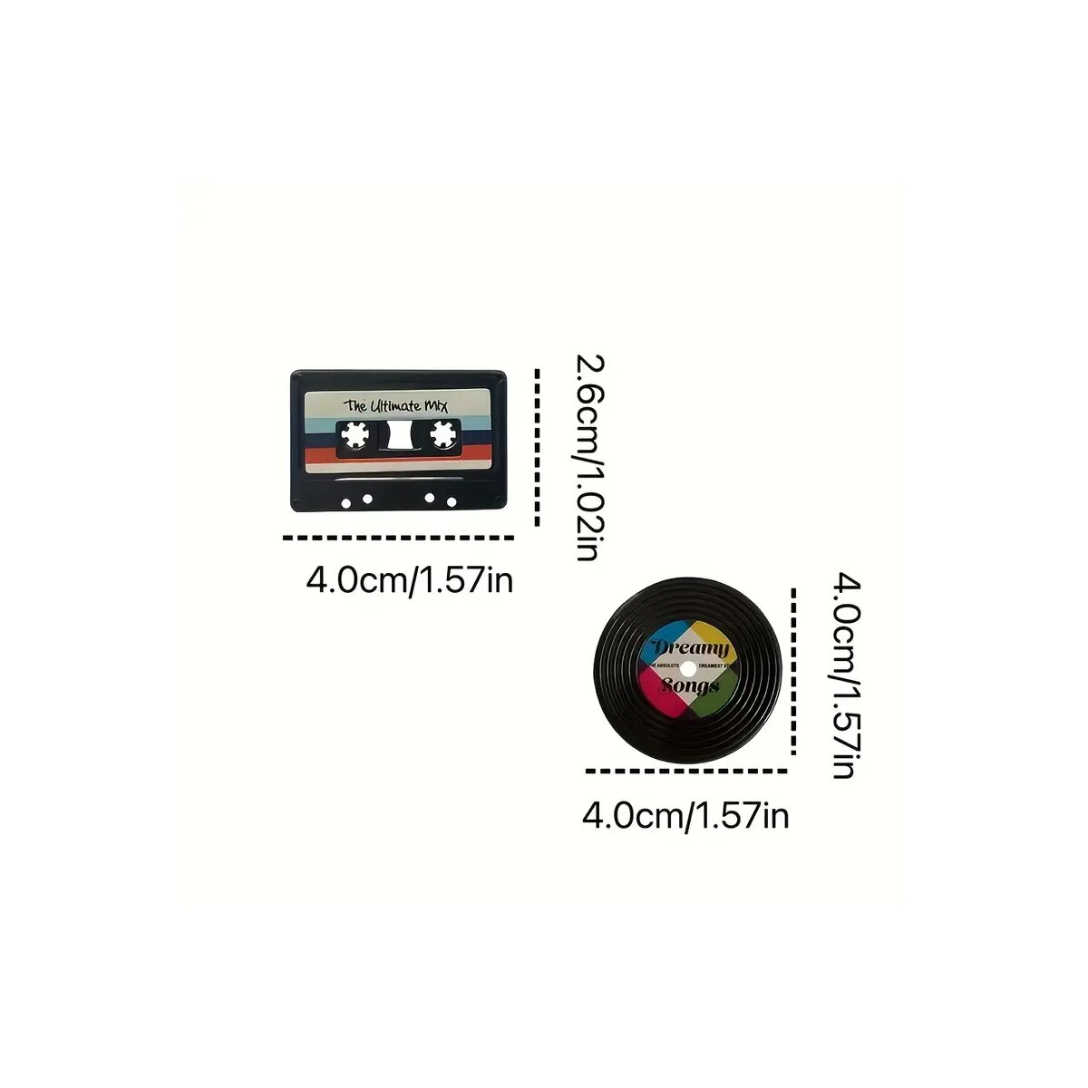 ROCK-HUS Kühlschrankmagnete Schallplatte und Kassette
