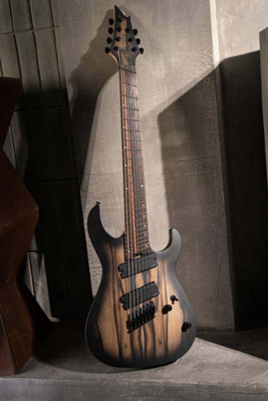 CORT E-Gitarre, KX507MS Pale Moon Ebody, Natural Black Burst, 7-Saiter