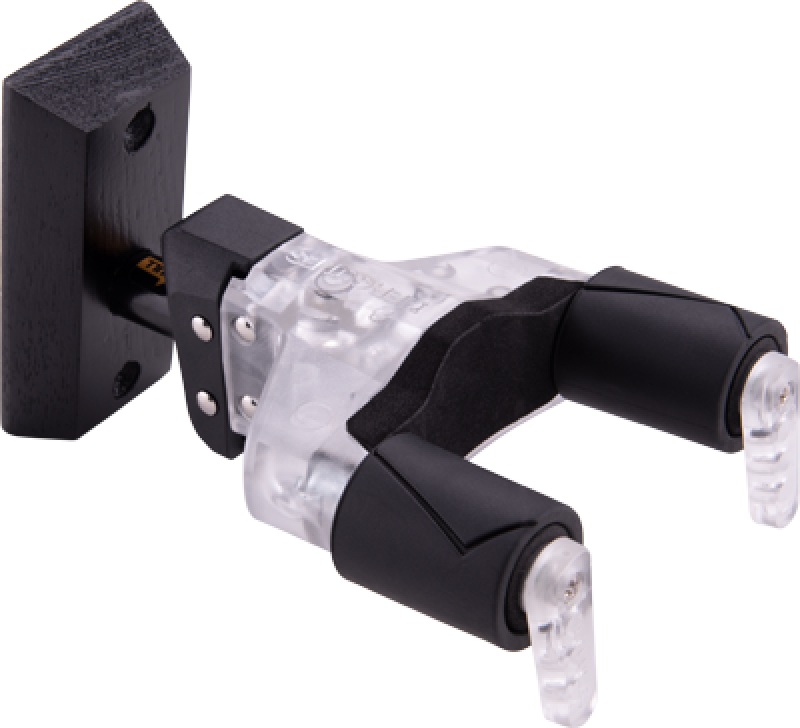 HERCULES Gitarrenwandhalter, PLEXI AGS Plus, kurz, Holzsockel, 20Y Edi