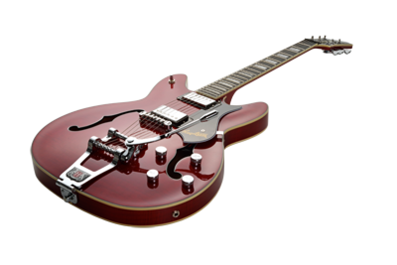 HAGSTROM E-Gitarre, Tremar Viking Deluxe, Wild Cherry Transparent