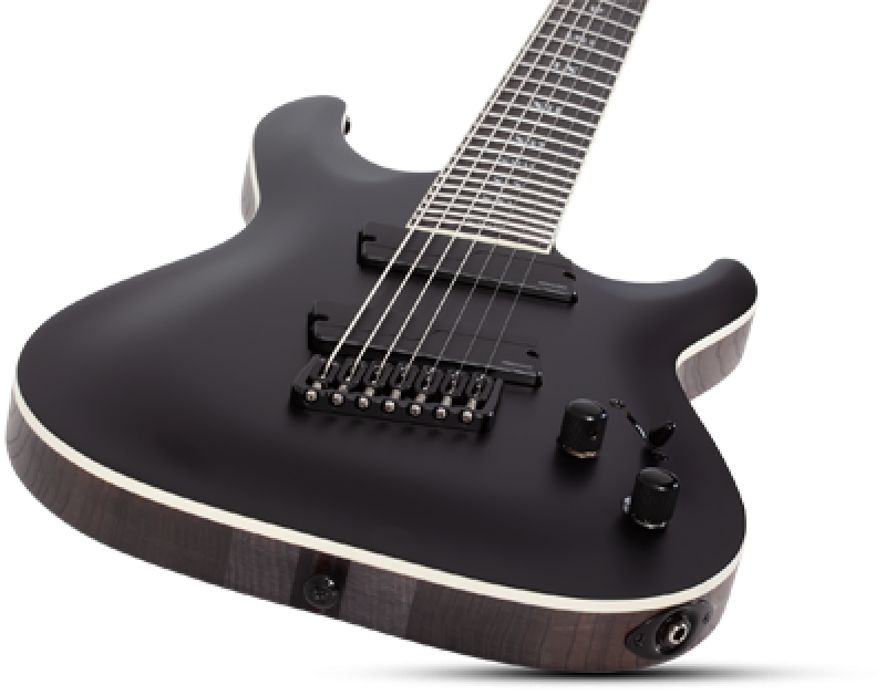 SCHECTER E-Gitarre, SLS Elite C-7 Multiscale Evil Twin, Satin Black