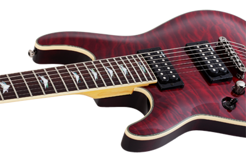 SCHECTER E-Gitarre, Omen Extreme 7, Black Cherry, Linkshänder