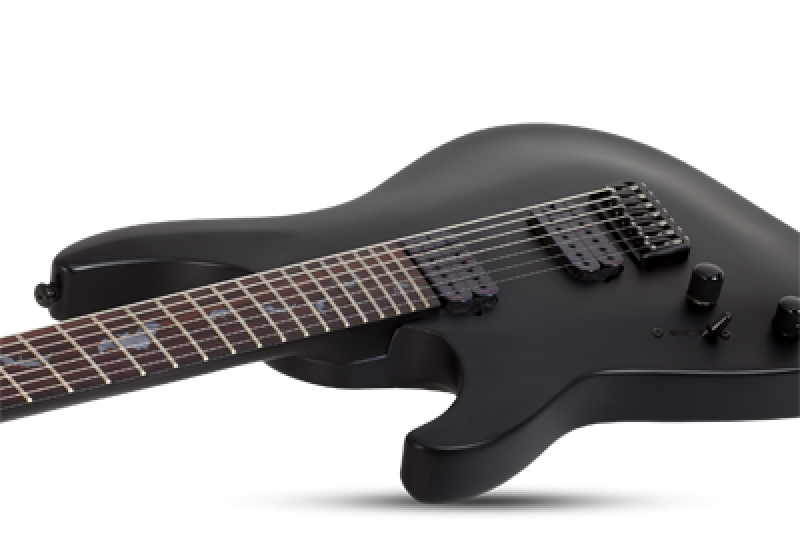 SCHECTER E-Gitarre, Damien 7, MultiScale, Satin Black, Linkshänder