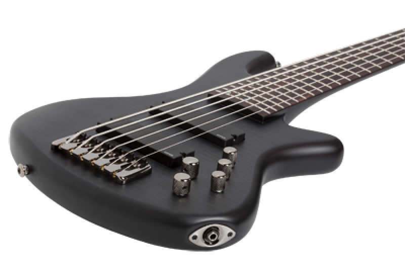 SCHECTER Bassgitarre, Stiletto Studio-6, See-Thru Black Satin